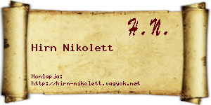 Hirn Nikolett névjegykártya